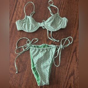 PacSun Green Patterned Bikini